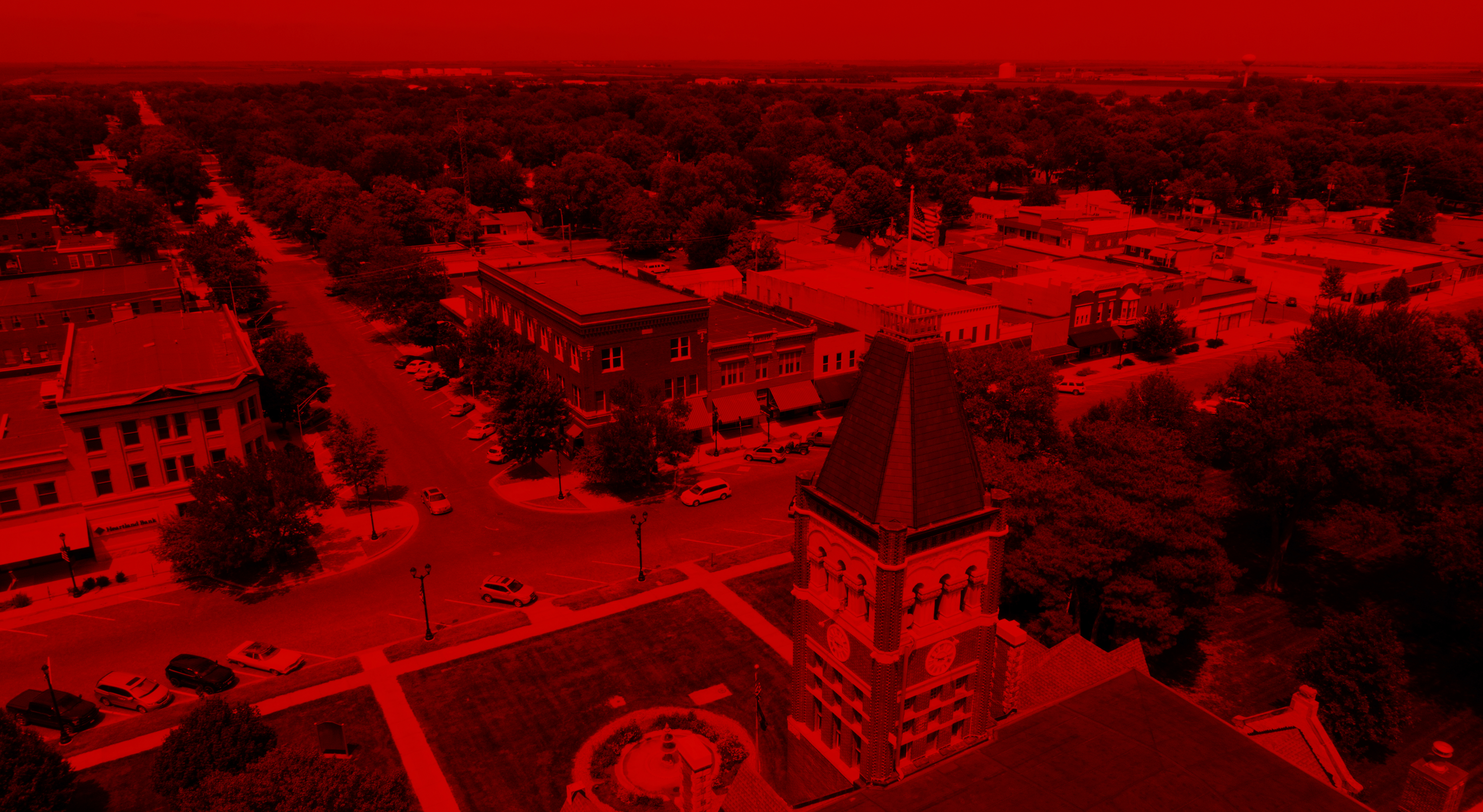 A red-washed view of Main Street of Geneva, Neb. Photo by Craig Chandler